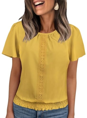 Falechay Women's Scoop Neck Pleated Front Top: $25.49 Falechay Women's Scoop Neck Pleated Front Top: $25.49