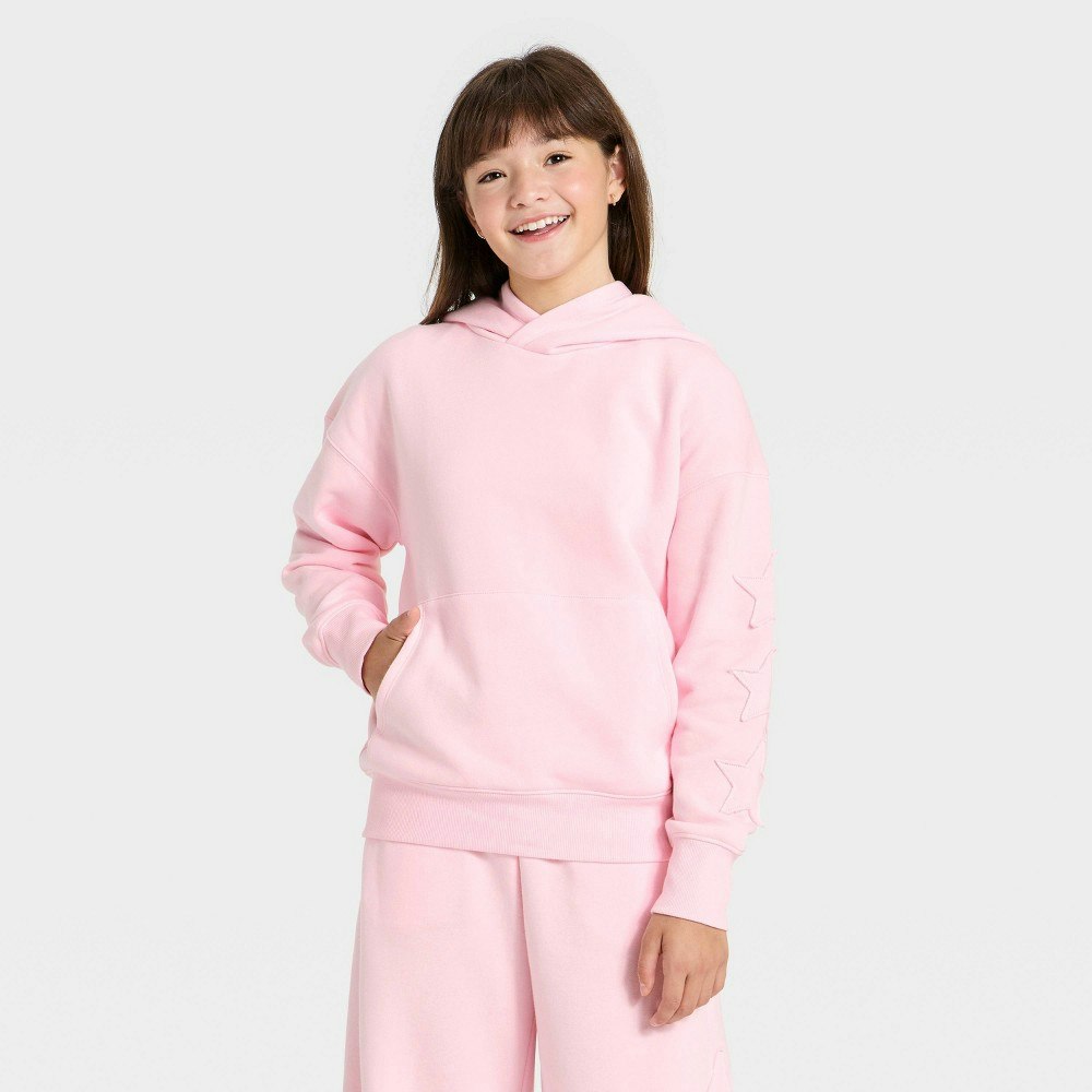 Girls' Star Applique Fleece Oversized Hoodie: $20 Girls' Star Applique Fleece Oversized Hoodie: $20