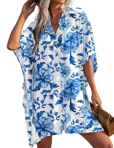 Ekouaer Women's Button Down Oversized Bikini Cover-Up Shirt: $24.22 Ekouaer Women's Button Down Oversized Bikini Cover-Up Shirt: $24.22