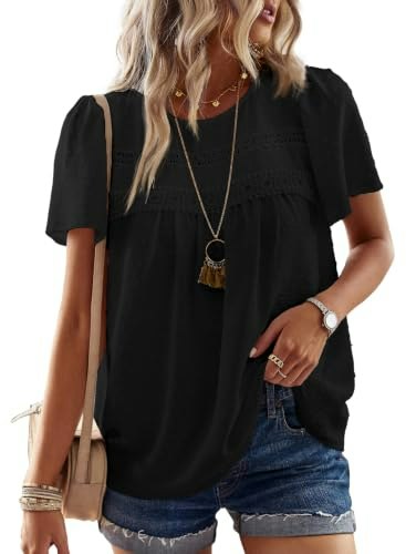 Falechay Women's Lace Hem Summer Top: $23.96 Falechay Women's Lace Hem Summer Top: $23.96