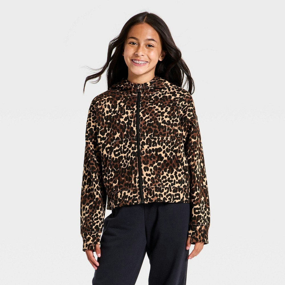 All in Motion Girls' Fleece Hooded Zip-Up Sweatshirt: $15 All in Motion Girls' Fleece Hooded Zip-Up Sweatshirt: $15