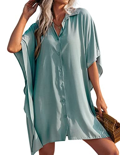 Ekouaer Women's Button Down Oversized Bikini Cover-Up Shirt: $23.79 Ekouaer Women's Button Down Oversized Bikini Cover-Up Shirt: $23.79