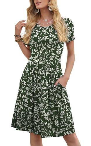 DouBCQ Women's Short Sleeve Pleated Casual Dress: $19.99