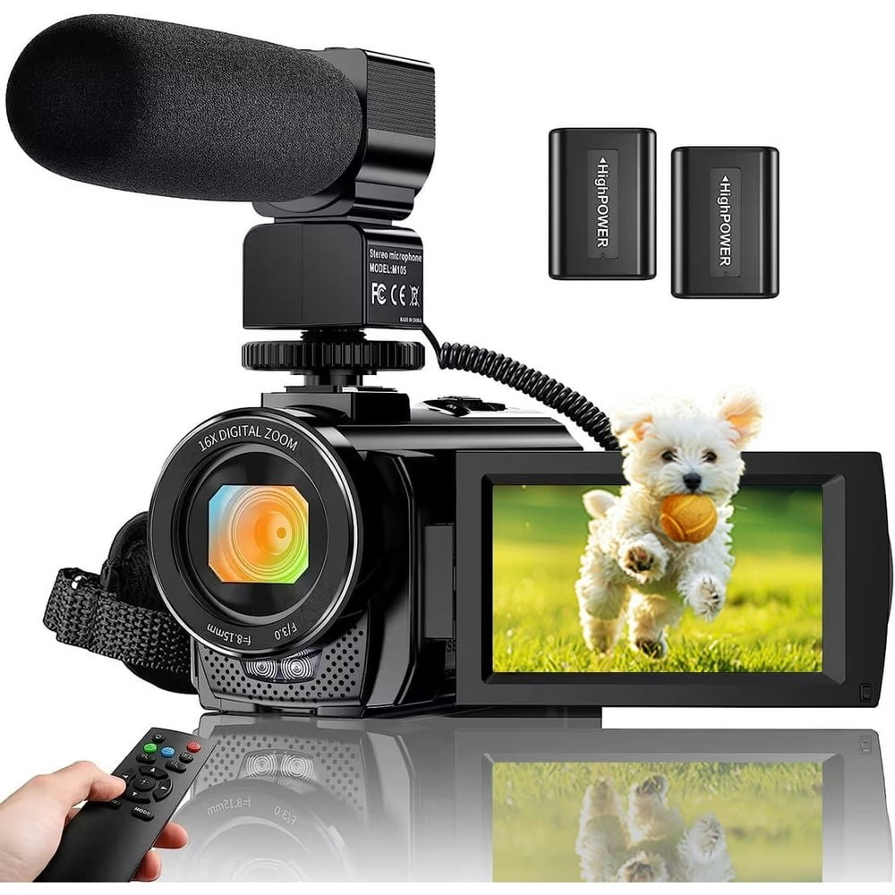 1080p 24.0MP 16X Digital Camcorder with Microphone and 2 Batteries: $71.92 1080p 24.0MP 16X Digital Camcorder with Microphone and 2 Batteries: $71.92