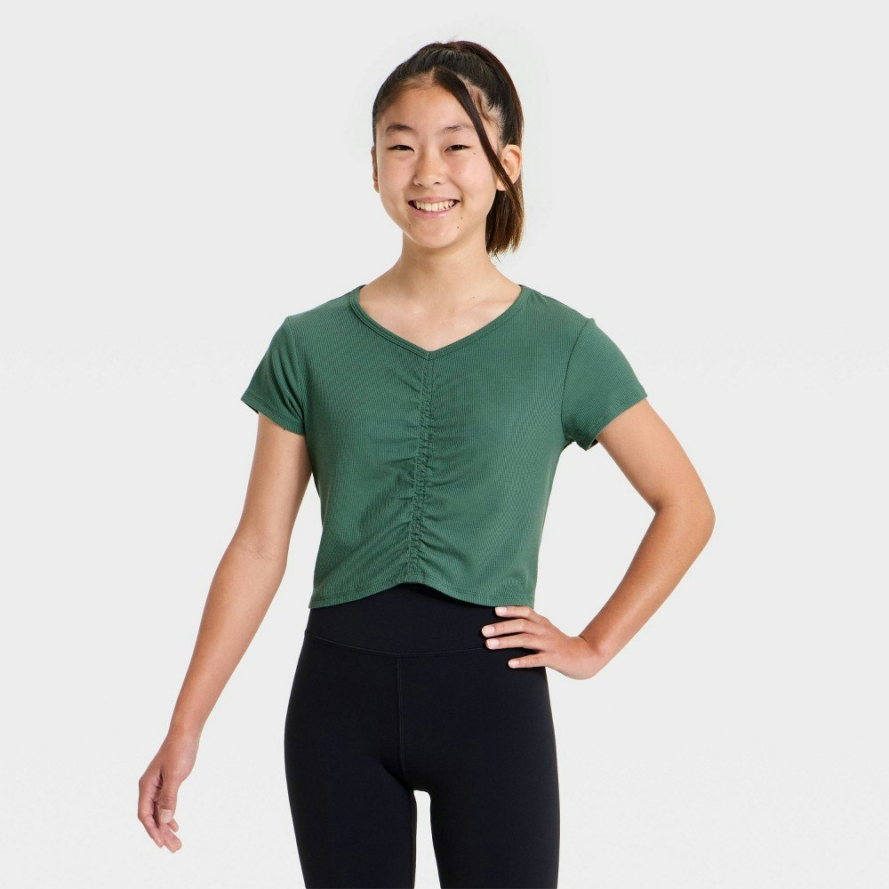 Girls' Short Sleeve V-Neck Ribbed T-Shirt: $15 Girls' Short Sleeve V-Neck Ribbed T-Shirt: $15