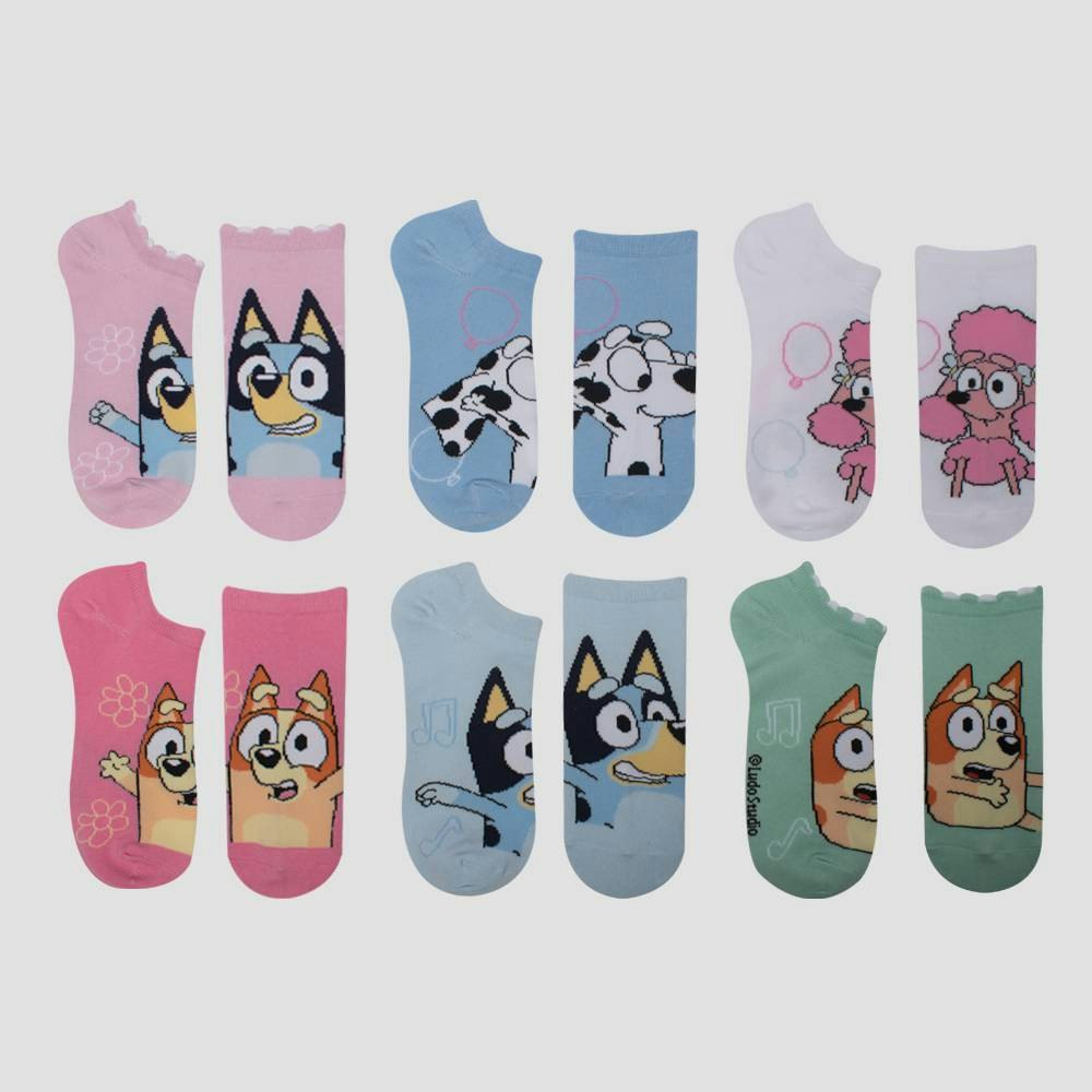 Girls' Bluey No-Show Socks 6-Pack: $8