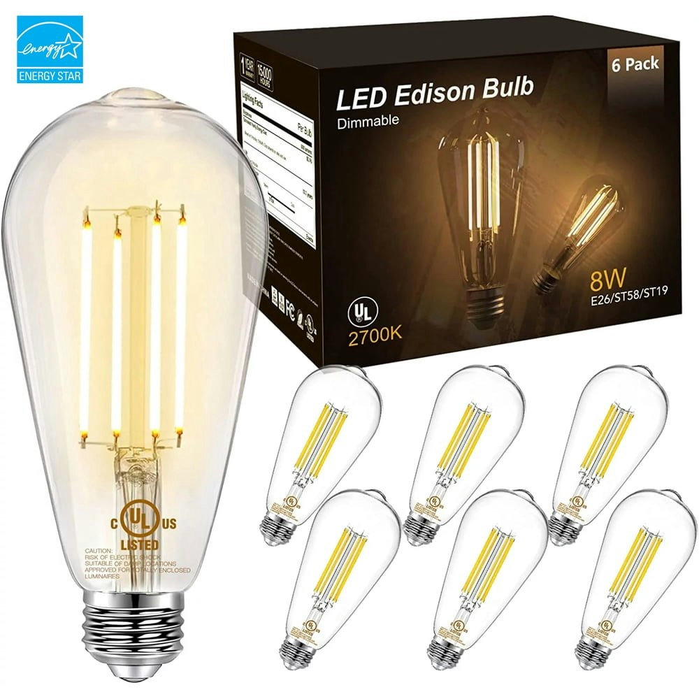 Daybetter ST58 Dimmable Vintage LED Edison Light Bulbs 6-Pack: $13.98 Daybetter ST58 Dimmable Vintage LED Edison Light Bulbs 6-Pack: $13.98