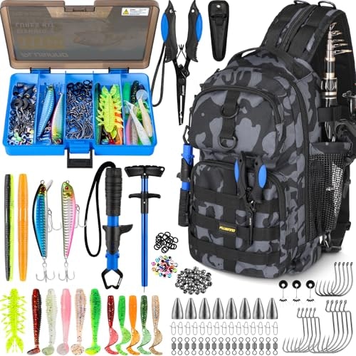 Plusinno Fishing Backpack with Tackle Box and Gear Kit: $39.60