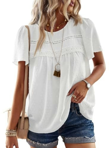Falechay Women's Eyelet Short Sleeve Top 3XL: $24.69 Falechay Women's Eyelet Short Sleeve Top 3XL: $24.69