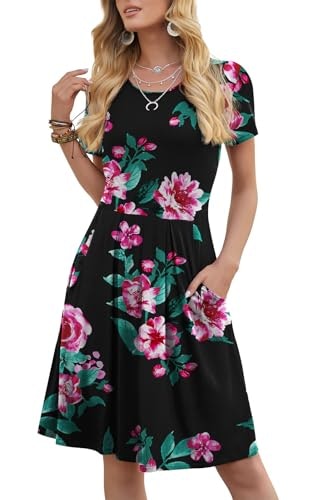 DouBCQ Women's Casual Short Sleeve Flowy Pleated Dress: $14.99 DouBCQ Women's Casual Short Sleeve Flowy Pleated Dress: $14.99