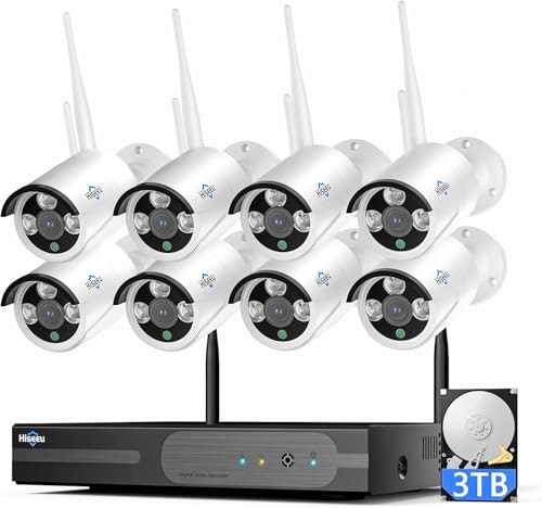 Hiseeu 16-Channel 4K 8-Camera Security System w/ 3TB HDD: $379.99