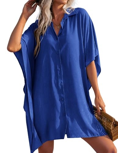 Ekouaer Women's Button Down Oversized Bikini Cover-Up Shirt: $19.97 Ekouaer Women's Button Down Oversized Bikini Cover-Up Shirt: $19.97