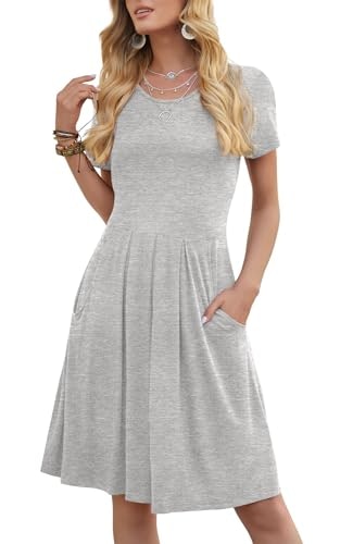 DouBCQ Women's Casual Short Sleeve Flowy Pleated Dress: $12.99 DouBCQ Women's Casual Short Sleeve Flowy Pleated Dress: $12.99