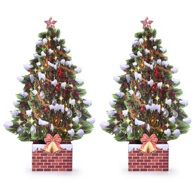 Pop Up Christmas Tree Card 2-Pack for $8 + free shipping w/ Prime