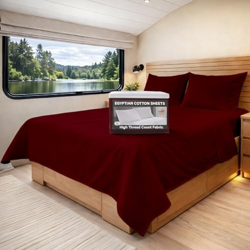 Short Queen Cotton RV Bed Sheet 4-Piece Set: $38.38