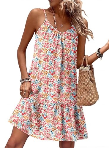 Dokotoo Women's V-Neck Spaghetti Strap Sun Dress: $17.99 Dokotoo Women's V-Neck Spaghetti Strap Sun Dress: $17.99