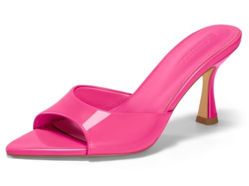 Coutgo Women's Pointed Peep Toe Heeled Mules: $39.09