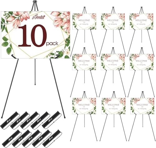 Aroic 63-Inch Portable Metal Display Easel 10-Pack: $74.79