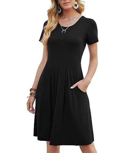 DouBCQ Women's Short Sleeve Flowy Pleated Dress: $11.99 DouBCQ Women's Short Sleeve Flowy Pleated Dress: $11.99