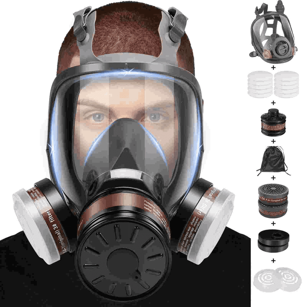 Xinbtk Full Face Gas Mask Respirator with Filters: $23.99 Xinbtk Full Face Gas Mask Respirator with Filters: $23.99