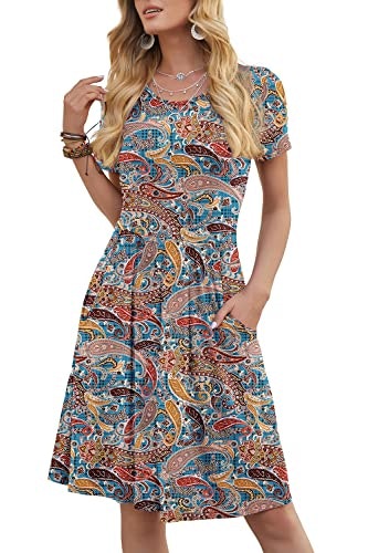 DouBCQ Women's Casual Short Sleeve Pleated Floral Dress: $11.99 DouBCQ Women's Casual Short Sleeve Pleated Floral Dress: $11.99
