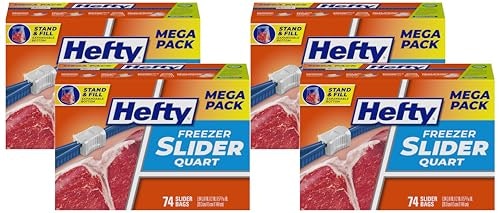 Hefty Slider Quart Freezer Bags 296-Count: $31.49