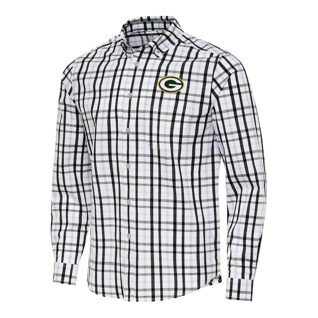 Green Bay Packers Antigua Tending Woven Long Sleeve Shirt: $79.99
