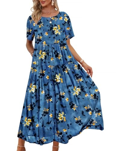 Yesno Women Casual Bohemian Floral Maxi Dress: $24.96