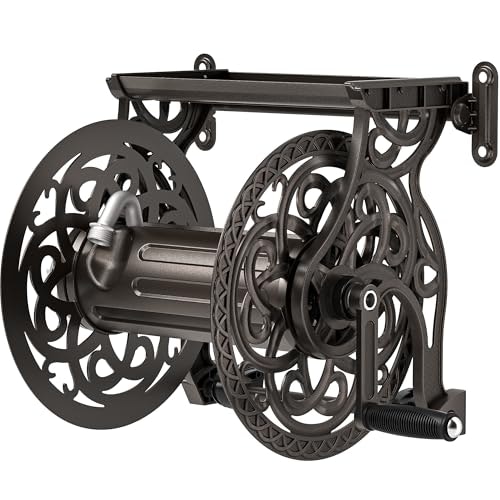 Wall-Mount Metal Garden Hose Reel 125-Foot Capacity: $119.98 Wall-Mount Metal Garden Hose Reel 125-Foot Capacity: $119.98