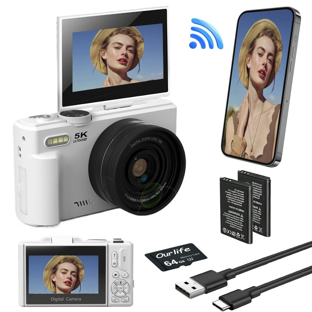 Ourlife 5K 75MP Digital Camera: $65.99 Ourlife 5K 75MP Digital Camera: $65.99