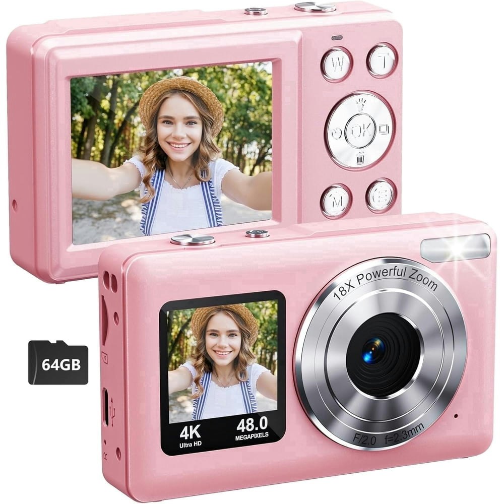 4K 48MP Digital Camera with 18x Zoom and 64GB TF Card: $28.99 4K 48MP Digital Camera with 18x Zoom and 64GB TF Card: $28.99