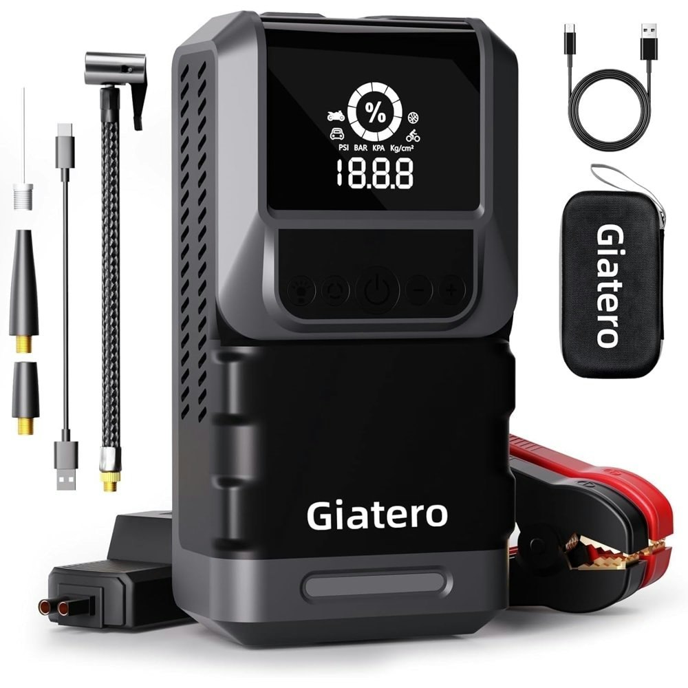 Giatero 4,000A 150-PSI Portable Jump Starter and Air Compressor: $39.99 Giatero 4,000A 150-PSI Portable Jump Starter and Air Compressor: $39.99
