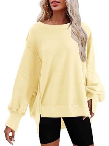 Nirovien Women's Crewneck Oversized Side Slit Sweatshirt: $19.99 Nirovien Women's Crewneck Oversized Side Slit Sweatshirt: $19.99