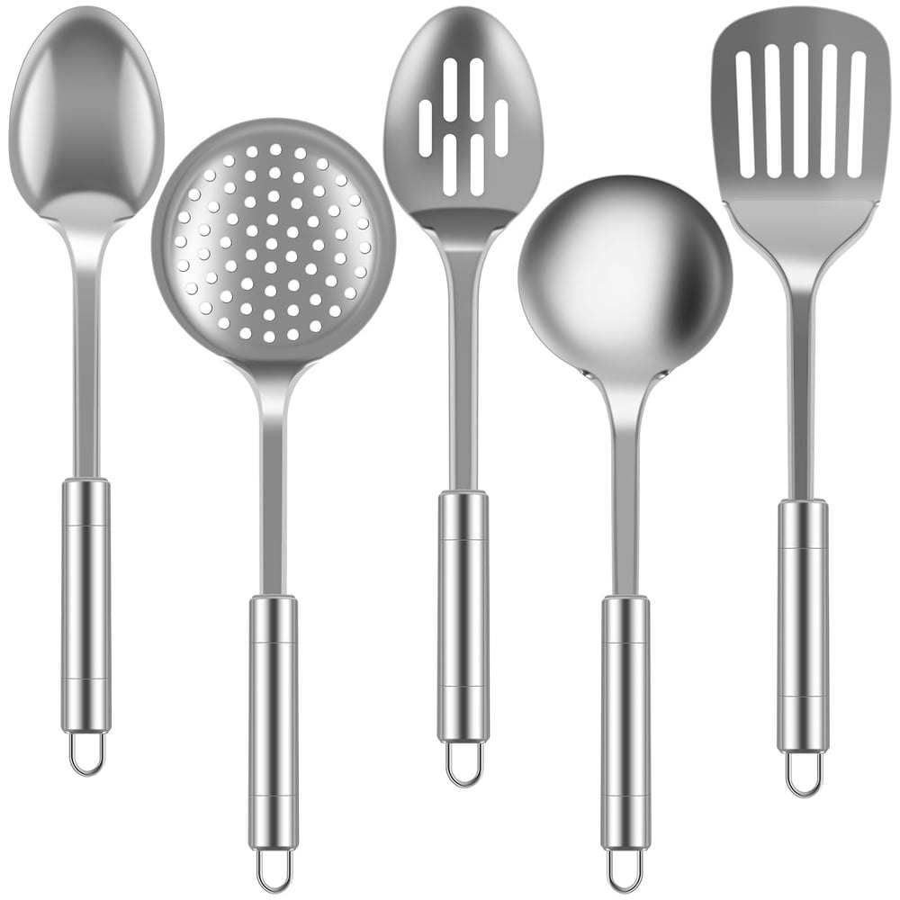 Ihvewuo 5-Piece Stainless Steel Cooking Utensil Set: $10.54 Ihvewuo 5-Piece Stainless Steel Cooking Utensil Set: $10.54