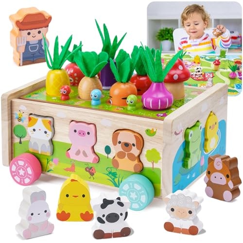 Wooden Montessori Farm Toy for Toddlers: $19.99 Wooden Montessori Farm Toy for Toddlers: $19.99
