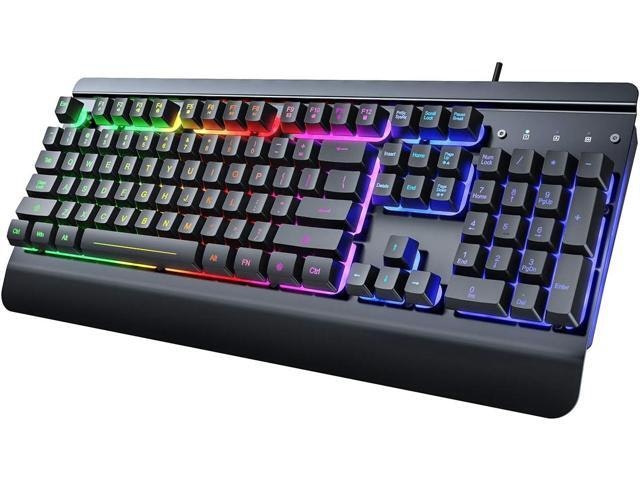 RisoPhy Rainbow LED Backlit Gaming Keyboard: $43.89