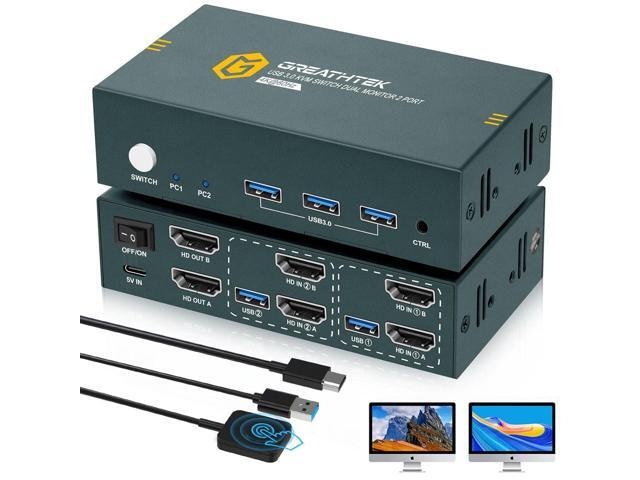 2-Port 4K 60Hz HDMI Dual Monitor KVM Switch: $87.68 2-Port 4K 60Hz HDMI Dual Monitor KVM Switch: $87.68