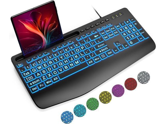Sablute Large Print Backlit Wired Keyboard: $44.44 Sablute Large Print Backlit Wired Keyboard: $44.44