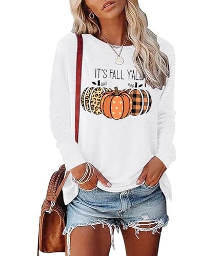 Baokuan Women's Pumpkin Graphic Crewneck Sweatshirt: $19.54