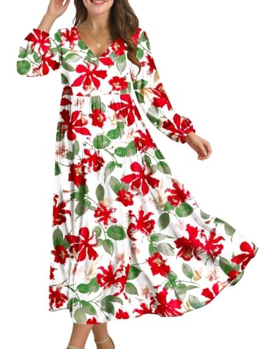 Yesno Women's Casual Long Lantern Sleeve Maxi Dress: $28.04