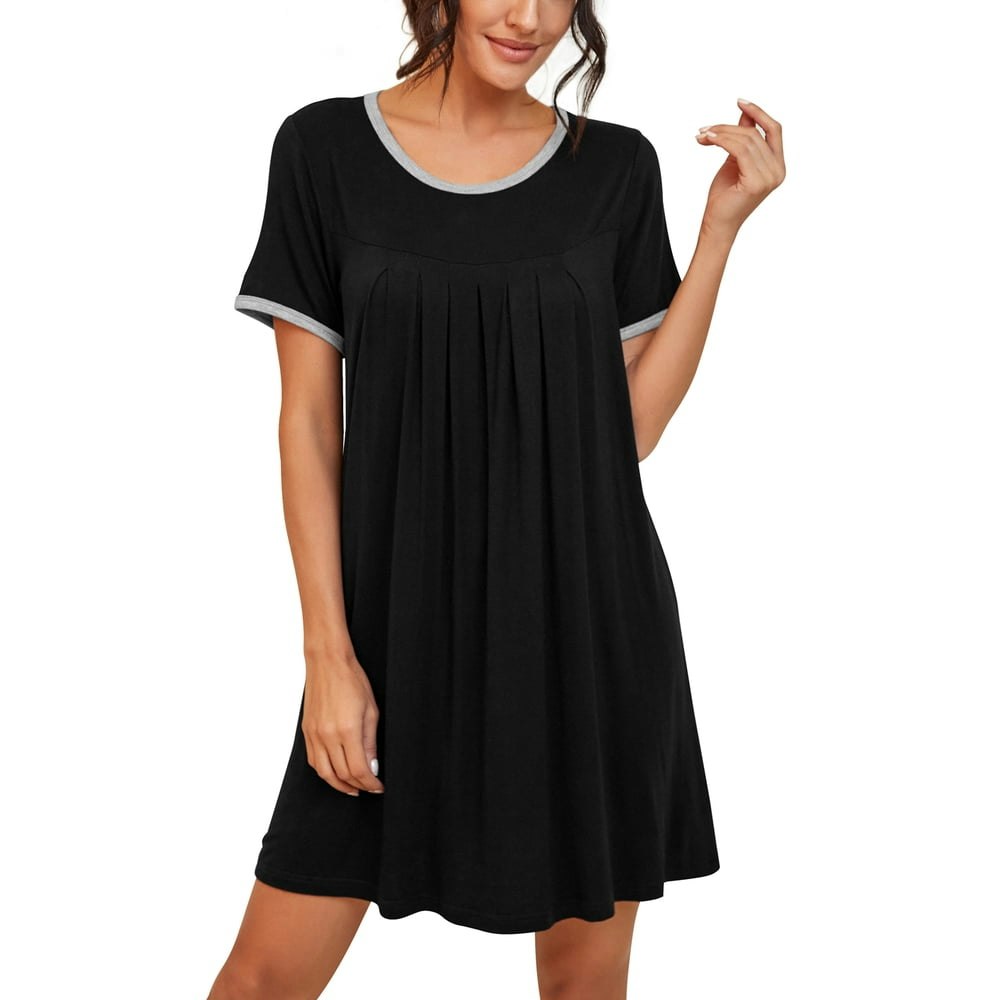 JWD Women's Short Sleeve Pleated Nightgown: $14.84 JWD Women's Short Sleeve Pleated Nightgown: $14.84