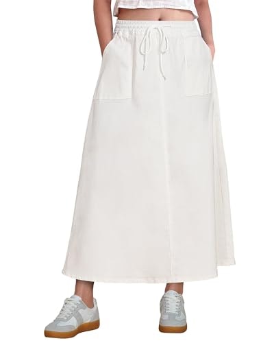 Luvamia Women's A-Line Elastic Waist Denim Maxi Skirt: $30.59 Luvamia Women's A-Line Elastic Waist Denim Maxi Skirt: $30.59