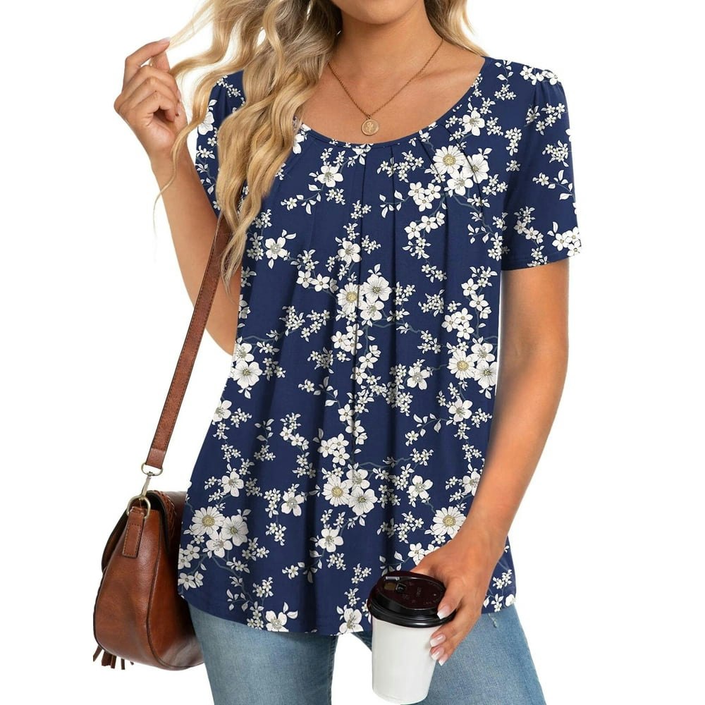 Fantaslook Women's Pleated Short Sleeve Tunic Blouse: $10.79 Fantaslook Women's Pleated Short Sleeve Tunic Blouse: $10.79