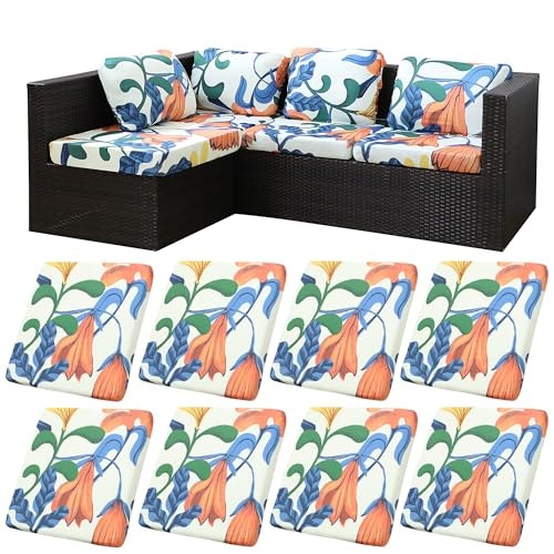 Outdoor Sofa Cushion Cover Replacement 8-Pack: $35.69