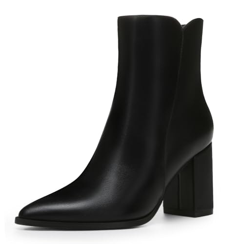 Athlefit Women's Chunky High Heel Pointed Toe Ankle Booties: $37.99 Athlefit Women's Chunky High Heel Pointed Toe Ankle Booties: $37.99
