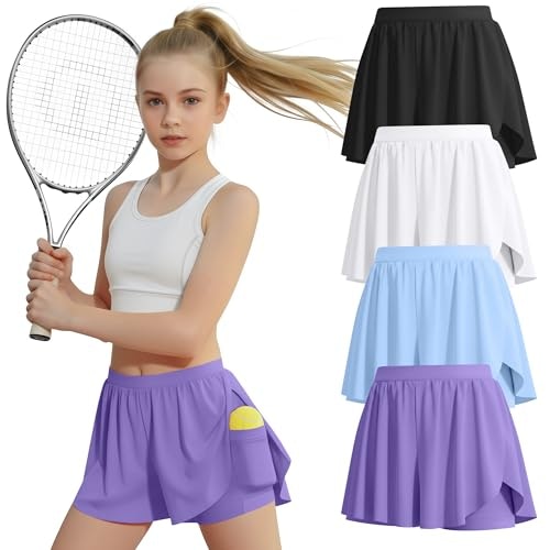 LessonZoo Girls' Athletic Shorts 4-Pack: $35.69