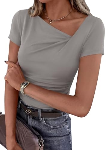 Prettygarden Women's Asymmetrical Y2K Top: $12.74 Prettygarden Women's Asymmetrical Y2K Top: $12.74