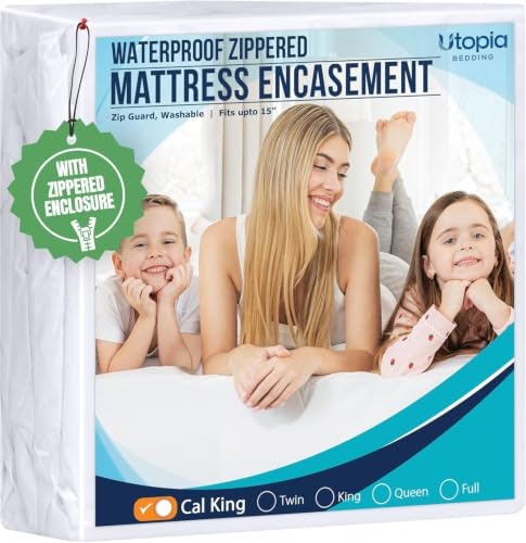 Utopia Bedding California King Waterproof Zippered Mattress Encasement: $25.49 Utopia Bedding California King Waterproof Zippered Mattress Encasement: $25.49