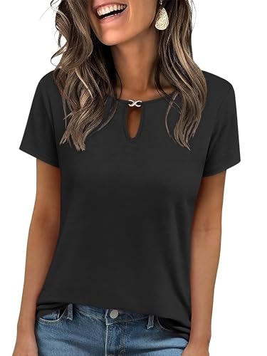 Anrabess Women's Short Sleeve Keyhole Neck Casual T-Shirt: $8.52 Anrabess Women's Short Sleeve Keyhole Neck Casual T-Shirt: $8.52