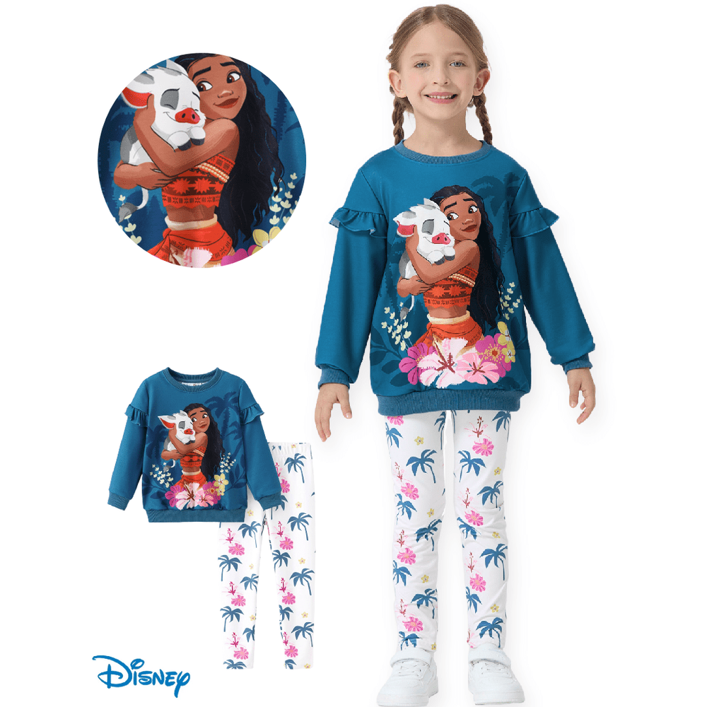 Disney Princess Moana Toddler Girls 2-Piece Ruffle Sweatshirt and Leggings Outfit: $24.98 Disney Princess Moana Toddler Girls 2-Piece Ruffle Sweatshirt and Leggings Outfit: $24.98